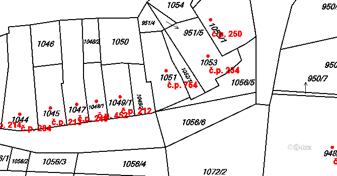 Oslavany 754 na parcele st. 1051 v KÚ Oslavany, Katastrální mapa