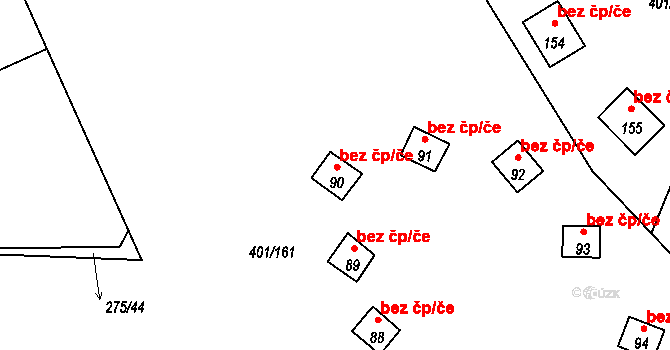 Nuzice 22, Týn nad Vltavou na parcele st. 90 v KÚ Nuzice, Katastrální mapa