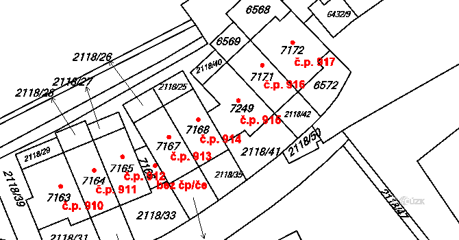 Beroun-Závodí 915, Beroun na parcele st. 7249 v KÚ Beroun, Katastrální mapa