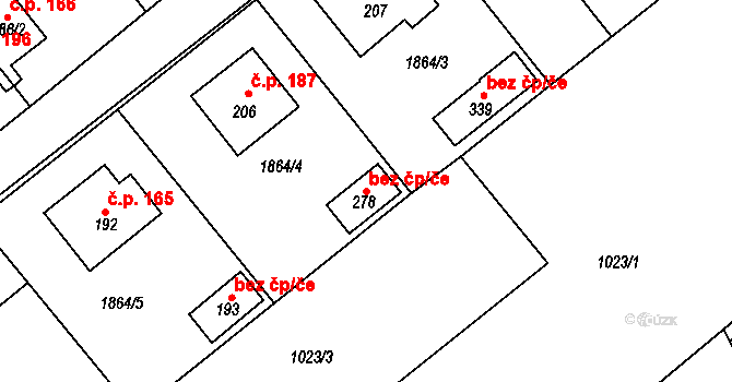 Strážek 38383039 na parcele st. 278 v KÚ Strážek, Katastrální mapa