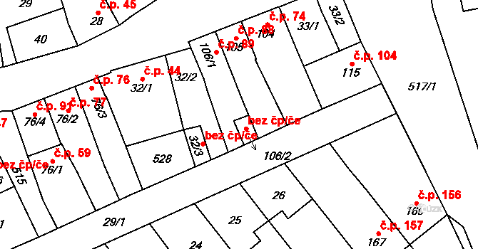 Přerov 43827039 na parcele st. 106/2 v KÚ Lověšice u Přerova, Katastrální mapa