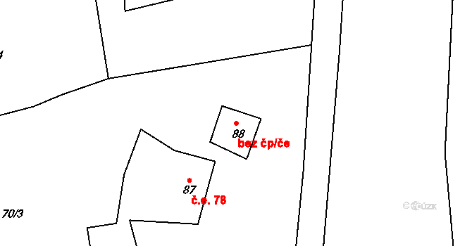 Bublava 44313039 na parcele st. 88 v KÚ Bublava, Katastrální mapa