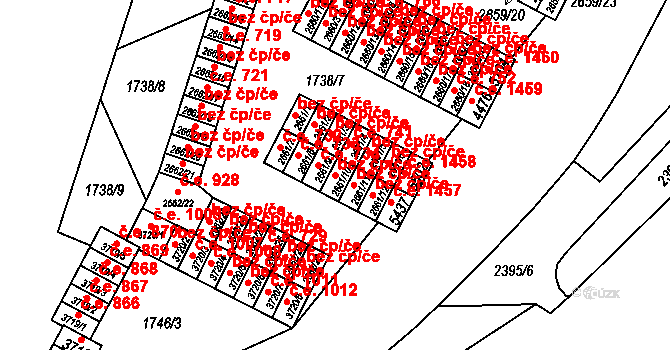 Cheb 44643039 na parcele st. 2661/10 v KÚ Cheb, Katastrální mapa