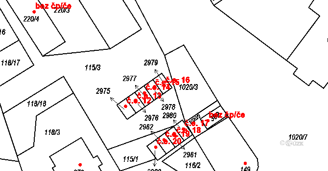 Bohdalice 16, Bohdalice-Pavlovice na parcele st. 2979 v KÚ Bohdalice, Katastrální mapa