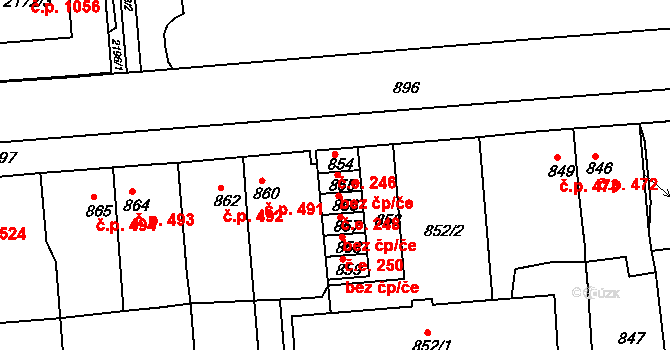 Podbořany 247, Katastrální mapa