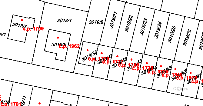 Dobrá Voda u Českých Budějovic 1737 na parcele st. 3019/47 v KÚ Dobrá Voda u Českých Budějovic, Katastrální mapa