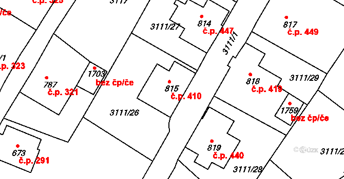 Cvikov II 410, Cvikov na parcele st. 815 v KÚ Cvikov, Katastrální mapa