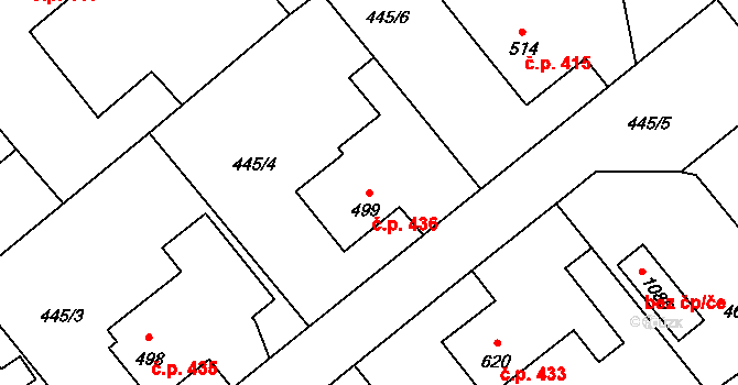 Borohrádek 436 na parcele st. 499 v KÚ Borohrádek, Katastrální mapa
