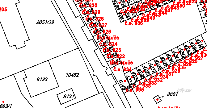 Hodonín 822 na parcele st. 4689 v KÚ Hodonín, Katastrální mapa