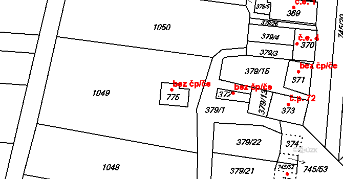 Jevišovka 41989040 na parcele st. 775 v KÚ Jevišovka, Katastrální mapa