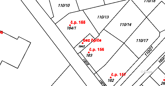 Čáslavice 43256040 na parcele st. 164/2 v KÚ Čáslavice, Katastrální mapa