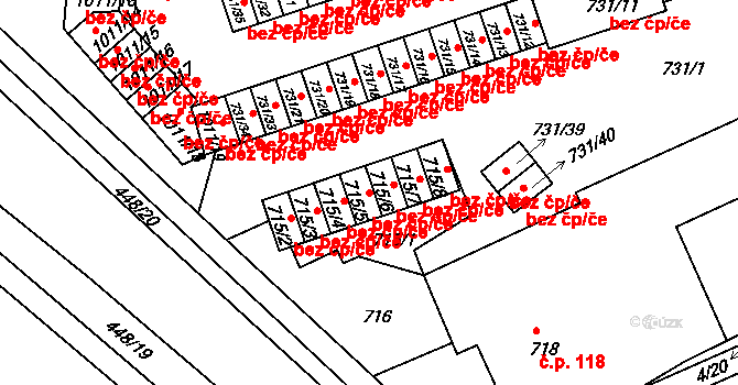 Jablonec nad Nisou 44234040 na parcele st. 715/5 v KÚ Mšeno nad Nisou, Katastrální mapa