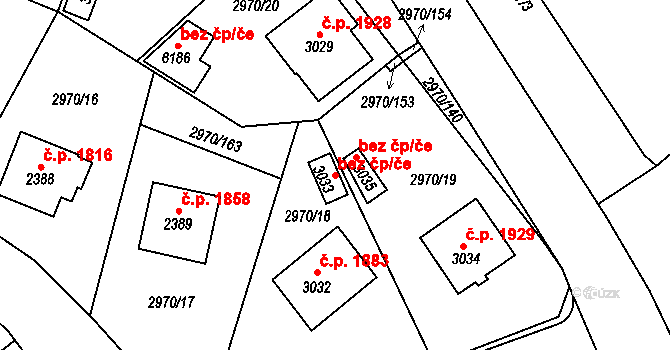 Rakovník 44454040 na parcele st. 3033 v KÚ Rakovník, Katastrální mapa