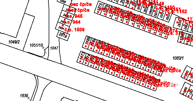 Uherské Hradiště 47191040 na parcele st. 1190 v KÚ Uherské Hradiště, Katastrální mapa