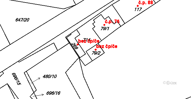 Chomutice 78973040 na parcele st. 79/2 v KÚ Chomutice, Katastrální mapa
