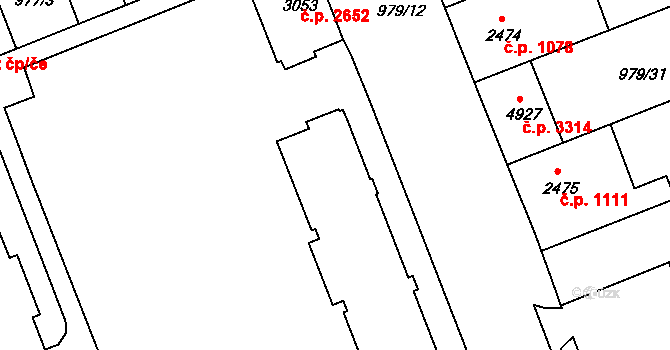 Kroměříž 2465,2466,2467,2468, na parcele st. 2685 v KÚ Kroměříž, Katastrální mapa