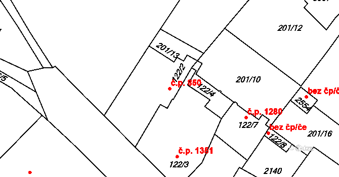 Brandýs nad Labem 850, Brandýs nad Labem-Stará Boleslav na parcele st. 122/2 v KÚ Brandýs nad Labem, Katastrální mapa