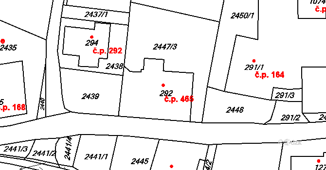 Horní Rokytnice 465, Rokytnice nad Jizerou na parcele st. 292 v KÚ Horní Rokytnice nad Jizerou, Katastrální mapa