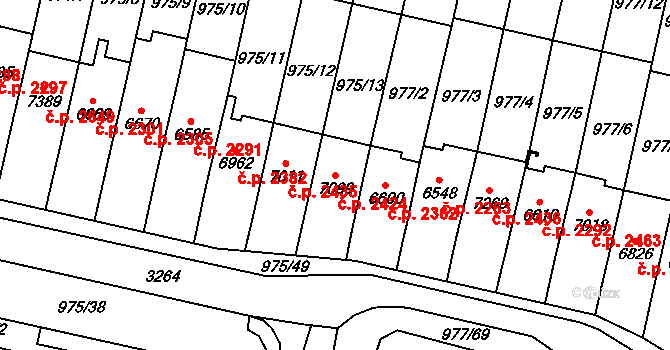 Cheb 2424 na parcele st. 7099 v KÚ Cheb, Katastrální mapa