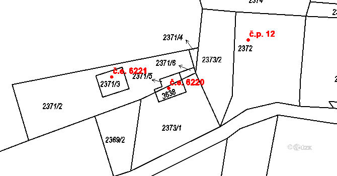 Vodná 6220, Kamenice nad Lipou na parcele st. 3638 v KÚ Kamenice nad Lipou, Katastrální mapa