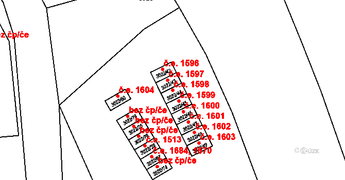 Děčín I-Děčín 1598, Děčín na parcele st. 3022/44 v KÚ Děčín, Katastrální mapa