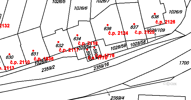 Havlíčkův Brod 1776 na parcele st. 5938 v KÚ Havlíčkův Brod, Katastrální mapa