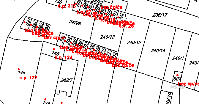 Hostomice 39105041 na parcele st. 710 v KÚ Hostomice nad Bílinou, Katastrální mapa