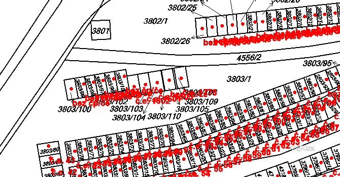 Teplice 39157041 na parcele st. 3803/105 v KÚ Teplice, Katastrální mapa