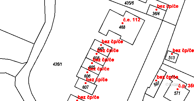 Vranov nad Dyjí 40976041 na parcele st. 445 v KÚ Vranov nad Dyjí, Katastrální mapa