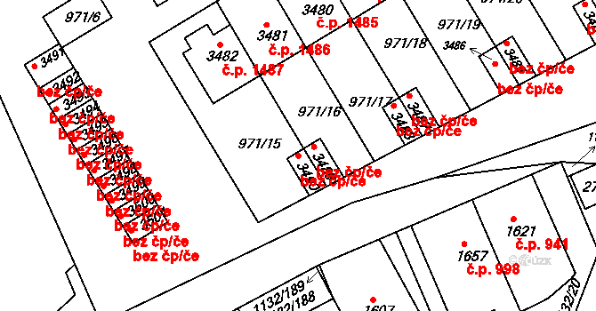 Hradec Králové 41792041 na parcele st. 3490 v KÚ Pražské Předměstí, Katastrální mapa