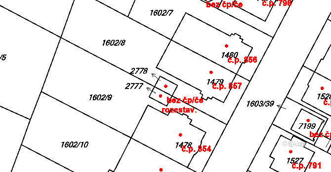 Písek 42159041 na parcele st. 2778 v KÚ Písek, Katastrální mapa