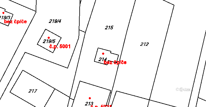 Jablonec nad Nisou 44219041 na parcele st. 214 v KÚ Lukášov, Katastrální mapa