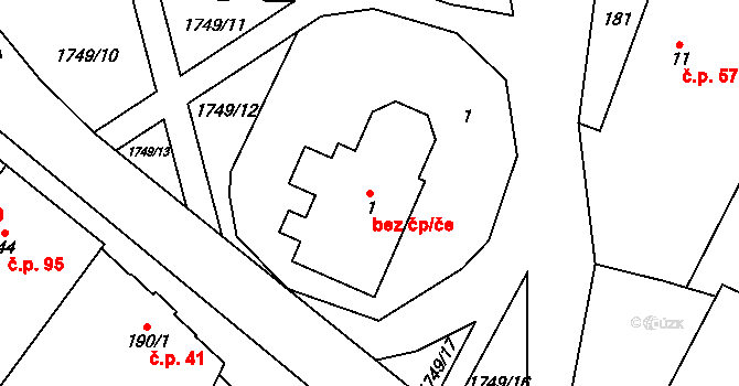 Čečelice 45336041 na parcele st. 1 v KÚ Čečelice, Katastrální mapa
