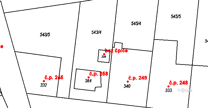 Dolní Beřkovice 45356041 na parcele st. 339 v KÚ Dolní Beřkovice, Katastrální mapa