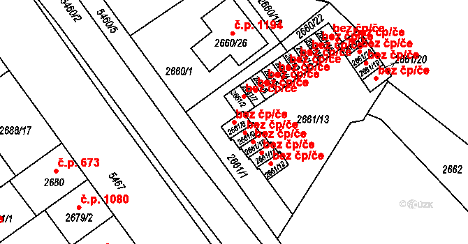Plzeň 46291041 na parcele st. 2661/8 v KÚ Plzeň, Katastrální mapa