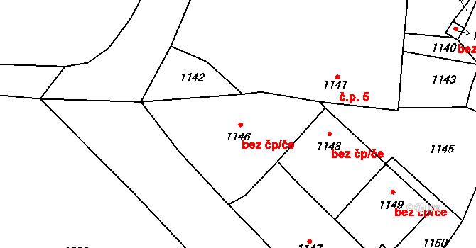 Uhřínov 47034041 na parcele st. 1146 v KÚ Šeborov, Katastrální mapa