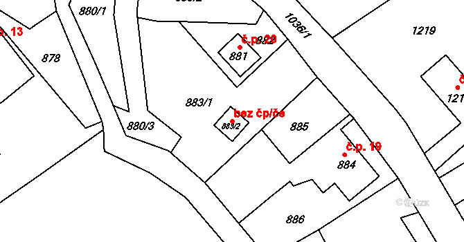 Bohumín 47917041 na parcele st. 883/2 v KÚ Skřečoň, Katastrální mapa