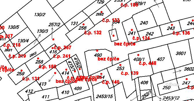 Tlumačov 48116041 na parcele st. 490 v KÚ Tlumačov na Moravě, Katastrální mapa