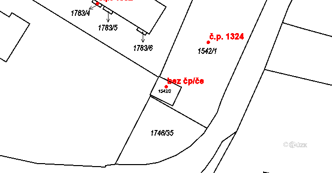 Uherský Brod 48206041 na parcele st. 1542/2 v KÚ Uherský Brod, Katastrální mapa