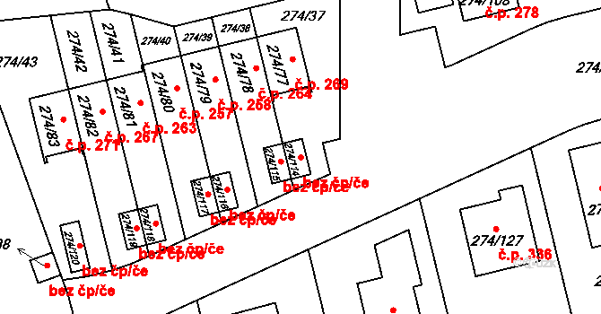 Praha 49433041 na parcele st. 274/114 v KÚ Třeboradice, Katastrální mapa