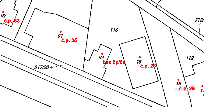 Tetín 49838041 na parcele st. 94 v KÚ Tetín, Katastrální mapa
