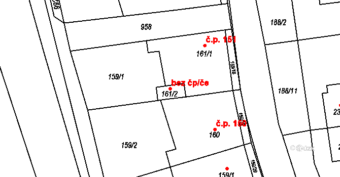 Družec 50094041 na parcele st. 161/2 v KÚ Družec, Katastrální mapa