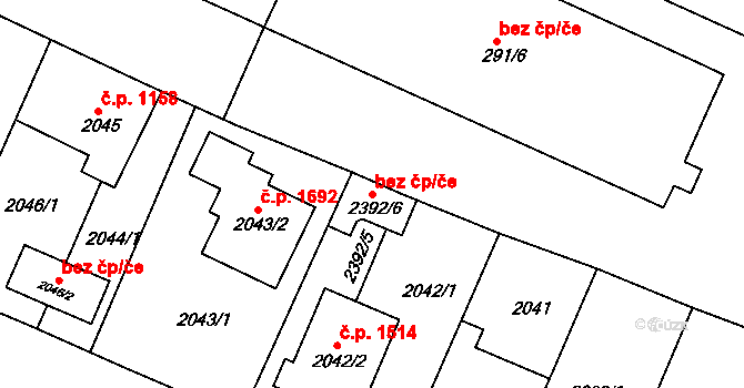 Teplice 50198041 na parcele st. 2392/6 v KÚ Teplice-Trnovany, Katastrální mapa