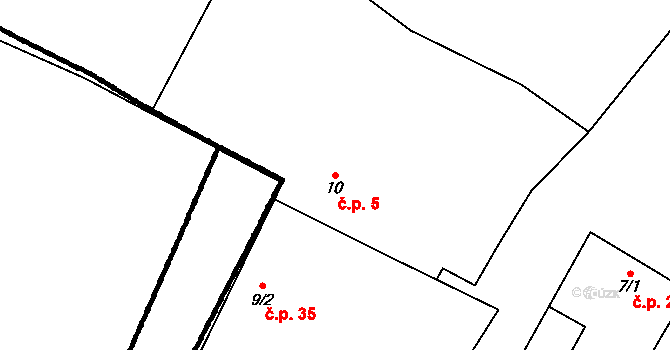 Maletice 5, Protivín na parcele st. 10 v KÚ Maletice, Katastrální mapa