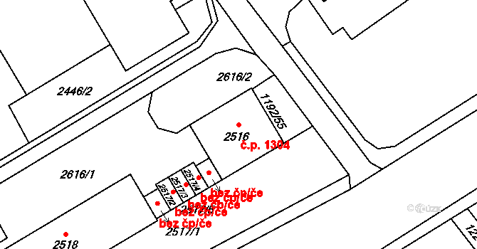 Beroun-Město 1304, Beroun na parcele st. 2516 v KÚ Beroun, Katastrální mapa