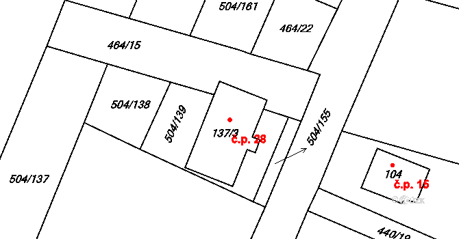 Val 28 na parcele st. 137/3 v KÚ Val u Veselí nad Lužnicí, Katastrální mapa