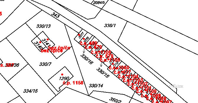 Náchod 1105 na parcele st. 2754 v KÚ Náchod, Katastrální mapa