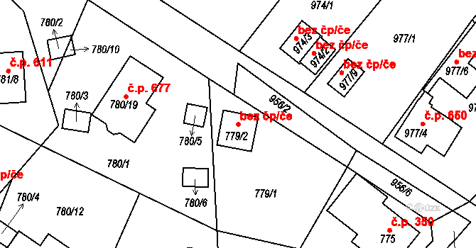 Proboštov 94443041 na parcele st. 779/2 v KÚ Proboštov u Teplic, Katastrální mapa