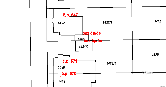 Valašské Meziříčí 97087041 na parcele st. 1431/2 v KÚ Valašské Meziříčí-město, Katastrální mapa