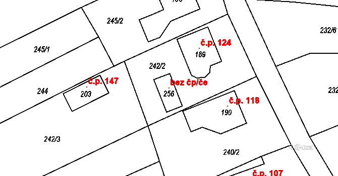 Štítná nad Vláří-Popov 103933042 na parcele st. 256 v KÚ Popov nad Vláří, Katastrální mapa